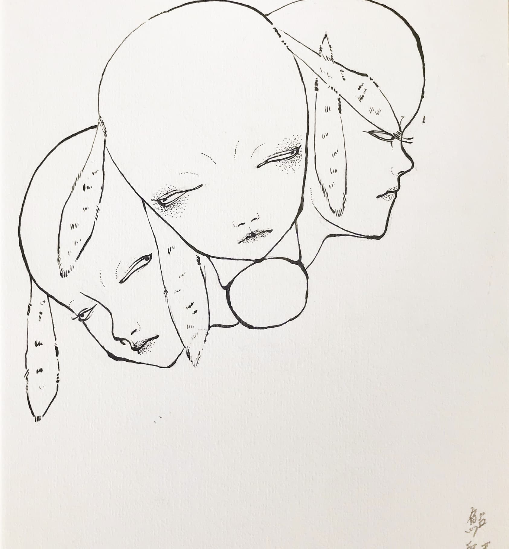 出口鮎魅,出口鮎美,日本画,アクリル画,ペン画