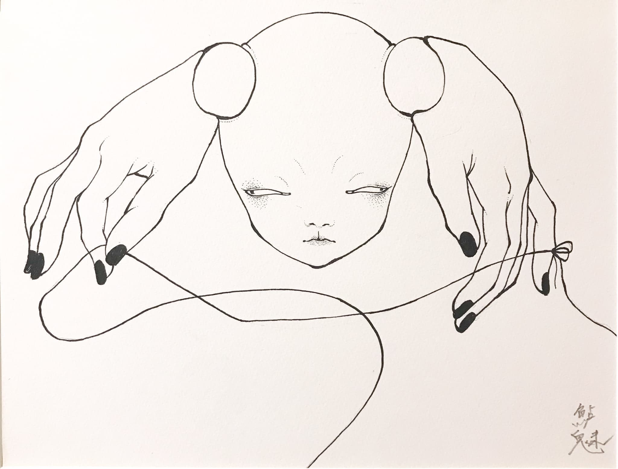 出口鮎魅,出口鮎美,日本画,アクリル画,ペン画